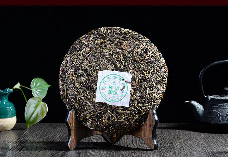 Puwen Tea Yunnan Puer Tea Raw Sheng Pu-Erh Green Tea Cake 400g/10.58oz