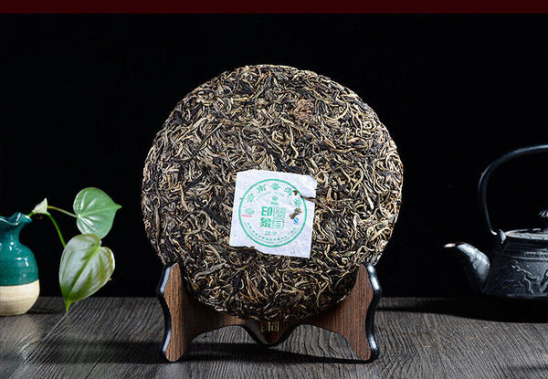 Puwen Tea Yunnan Puer Tea Raw Sheng Pu-Erh Green Tea Cake 400g/10.58oz