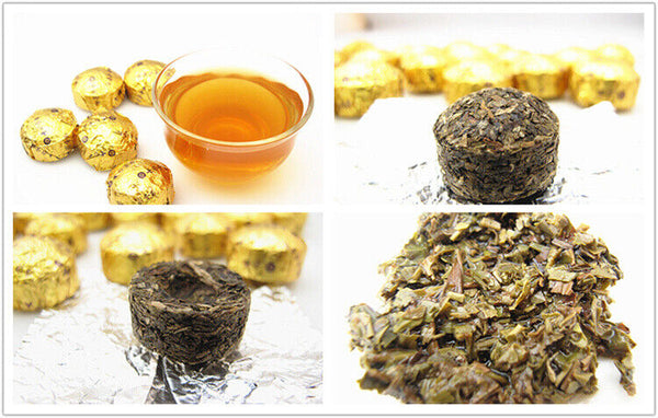 COLOURFUL YUNNAN Mini Gold Pu'er Tea with Glutinous Rice Fragrance 72g Raw Puer