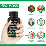 Certified Organic Sea Moss Capsules Irish Sea Moss Bladderwrack Burdock Root