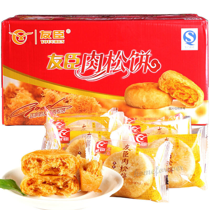 1000g Youchen Meat Floss Cakes Chinese Specialty Snack Food 友臣肉松饼中国特产早餐点心食品面包 Main image