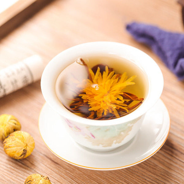 500g Gold Huang Ju chrysanthemum Dian Hong Blooming Tea Ball Black Tea Dragon