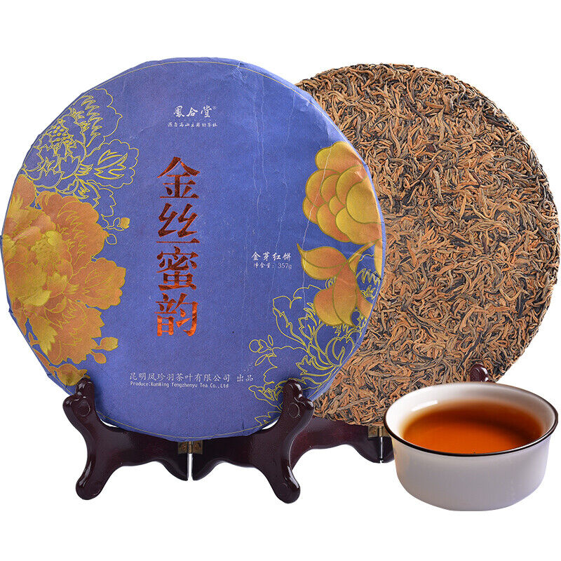 Chinese Fengqing Golden Buds Honey Flavor Dian Hong Dianhong Cake Black Tea 357g Main image