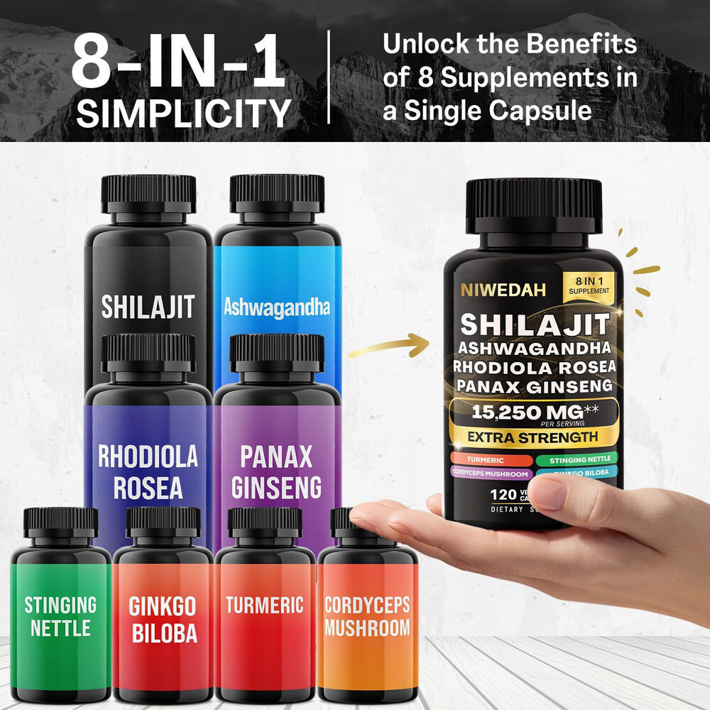 Dynamic Vitality Bundle Sea Moss Black Seed Oil 120 Veggie Capsules+Shilajit
