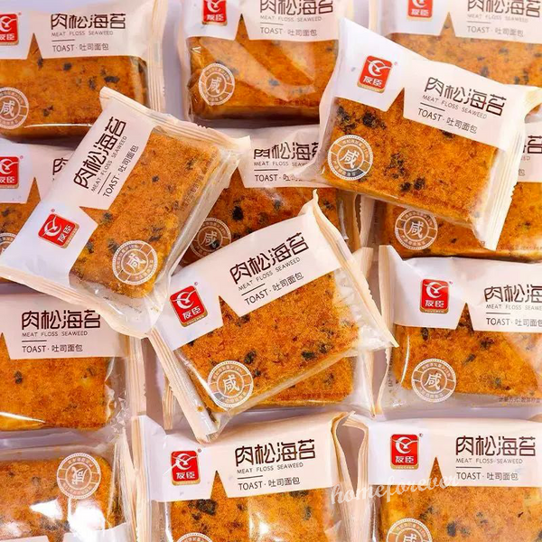 Youchen Meat Floss Seaweed Toast Breads 1000g Chinese Food 中国零食友臣肉松海苔吐司乳酪手撕面包