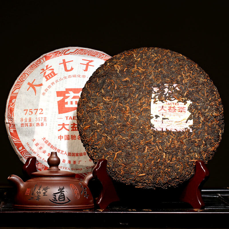 Year TAETEA Menghai Classic 7572 Pu-erh Ripe Puer Dayi Shu Puerh Tea 357g Main image