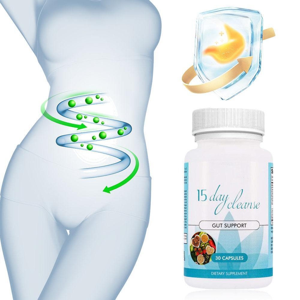 Gut and Colon Support 15 Day Cleanse Detox 30-90CAPSULES Non-GMO 1-3Pcs Main image