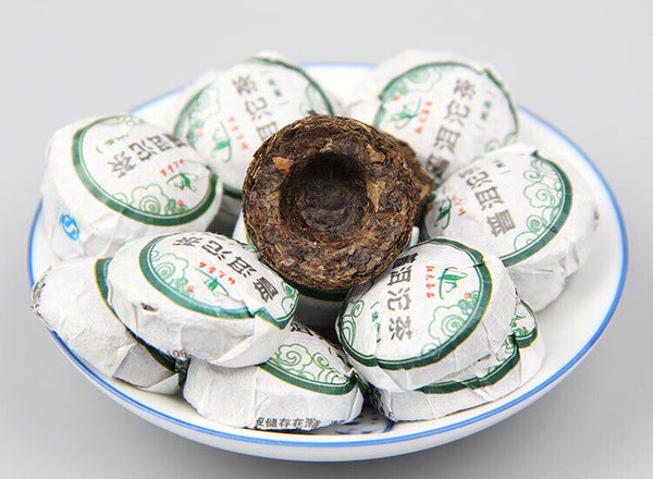 Organic Pu'er Tuo Tea Tuocha Pu-erh Raw Mini Tuo Cha 200g Bamboo Tray Pack