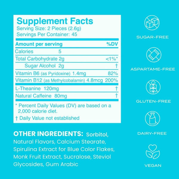 Nootropic Energy Caffeine Mints | 40mg Koffein + 60mg L-Theanin +