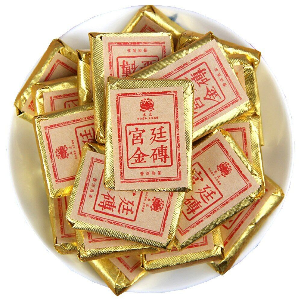 Gold Brick Ripe Pu er Tea Yunnan Date Fragrant Small Square Shu Puerh 100g Secondary image