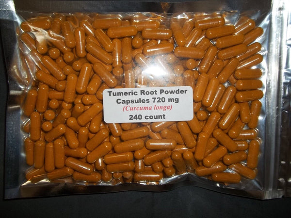 Tumeric (Turmeric) Root Powder Capsules (Curcuma longa) 2600 mg 120 count