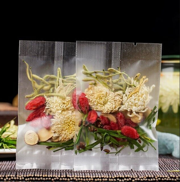 Honeysuckle, chrysanthemum, medlar, cassia seed, rock sugar, Reduce heat