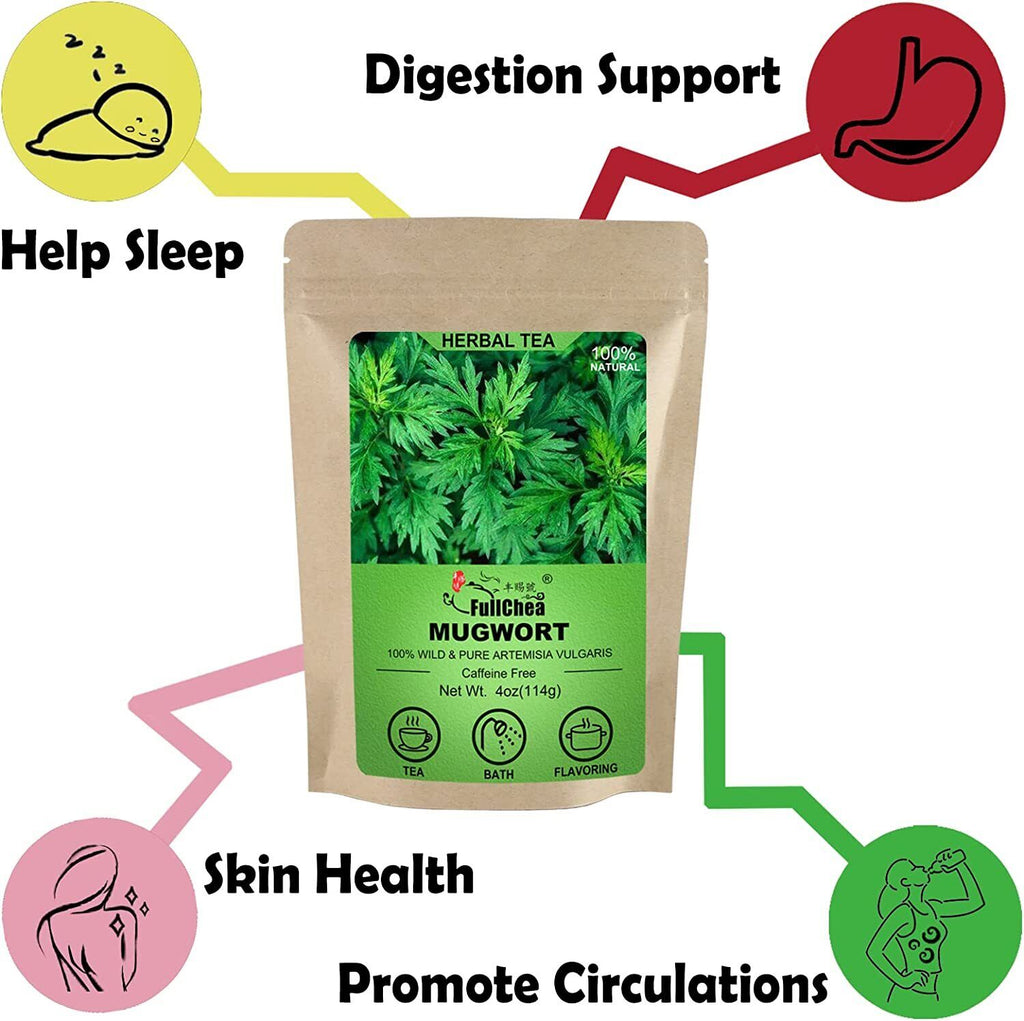 FullChea Dried Mugwort Natural Herb 114g - Superior Dried Mugwort Tea