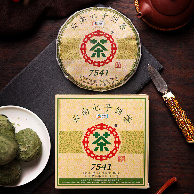 CHINA TEA Puer Raw Puerh Tea 7541 Classic 150g ZhongCha Liushan Tea Boxed