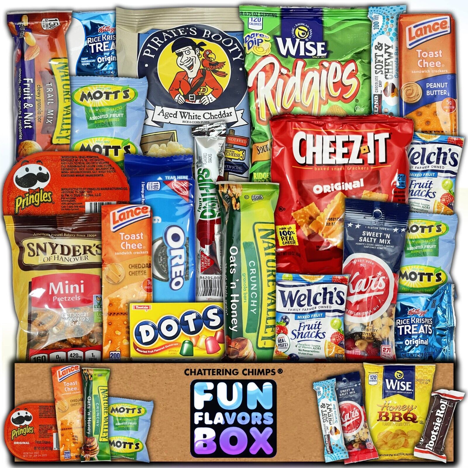 Cookies Chips Candy Snacks Care Package Variety Pack 20 Count Snack Sampler Box Main image