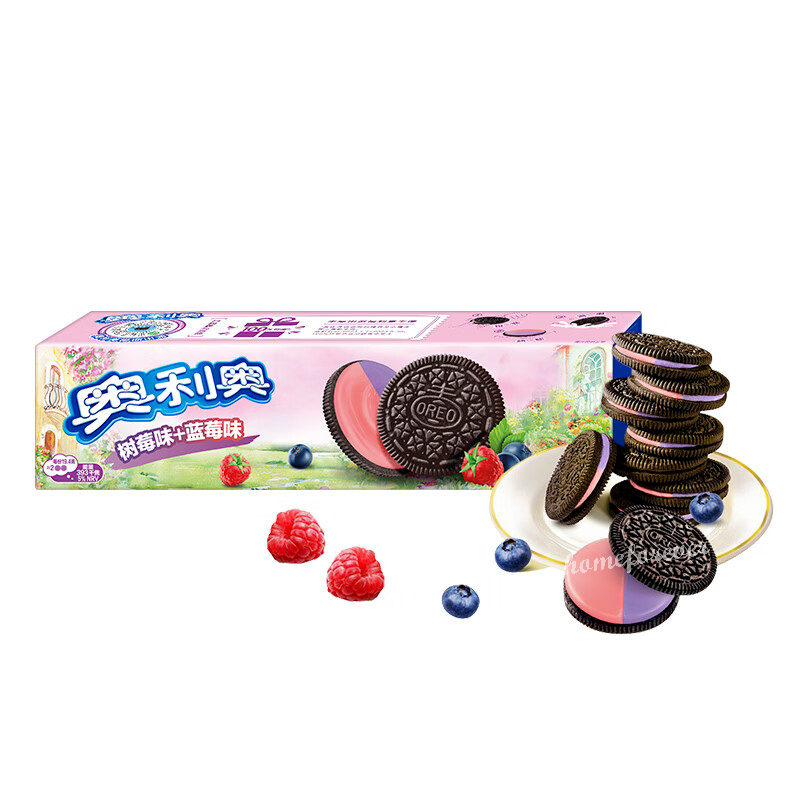 Oreo Blueberry & Raspberry Sandwich Biscuit Cookies Snack Food 奥利奥蓝莓树莓夹心饼干 Secondary image