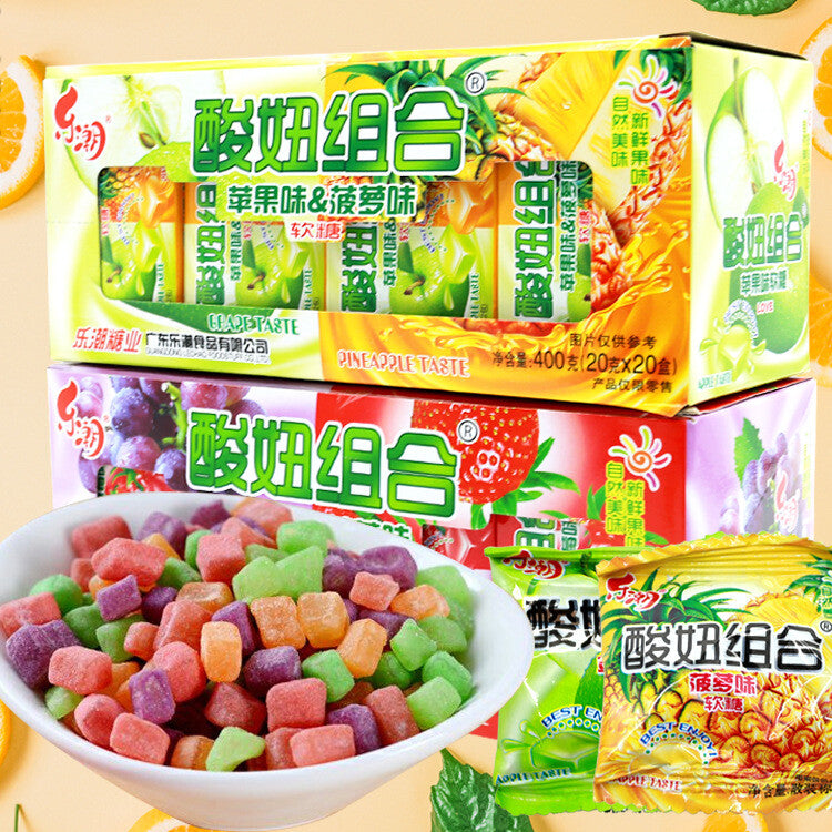 乐潮酸妞软糖组合混合水果味儿时糖果8090后怀旧零食 Chinese nostalgic snack Le Chao Sour Girl Gummy10g*40 Secondary image