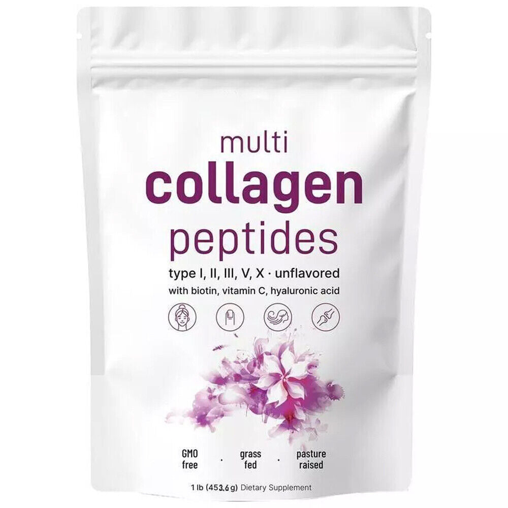 Multi Collagen Peptides Powder-Hydrolyzed Protein Peptides (Type I,II,III,V,X)