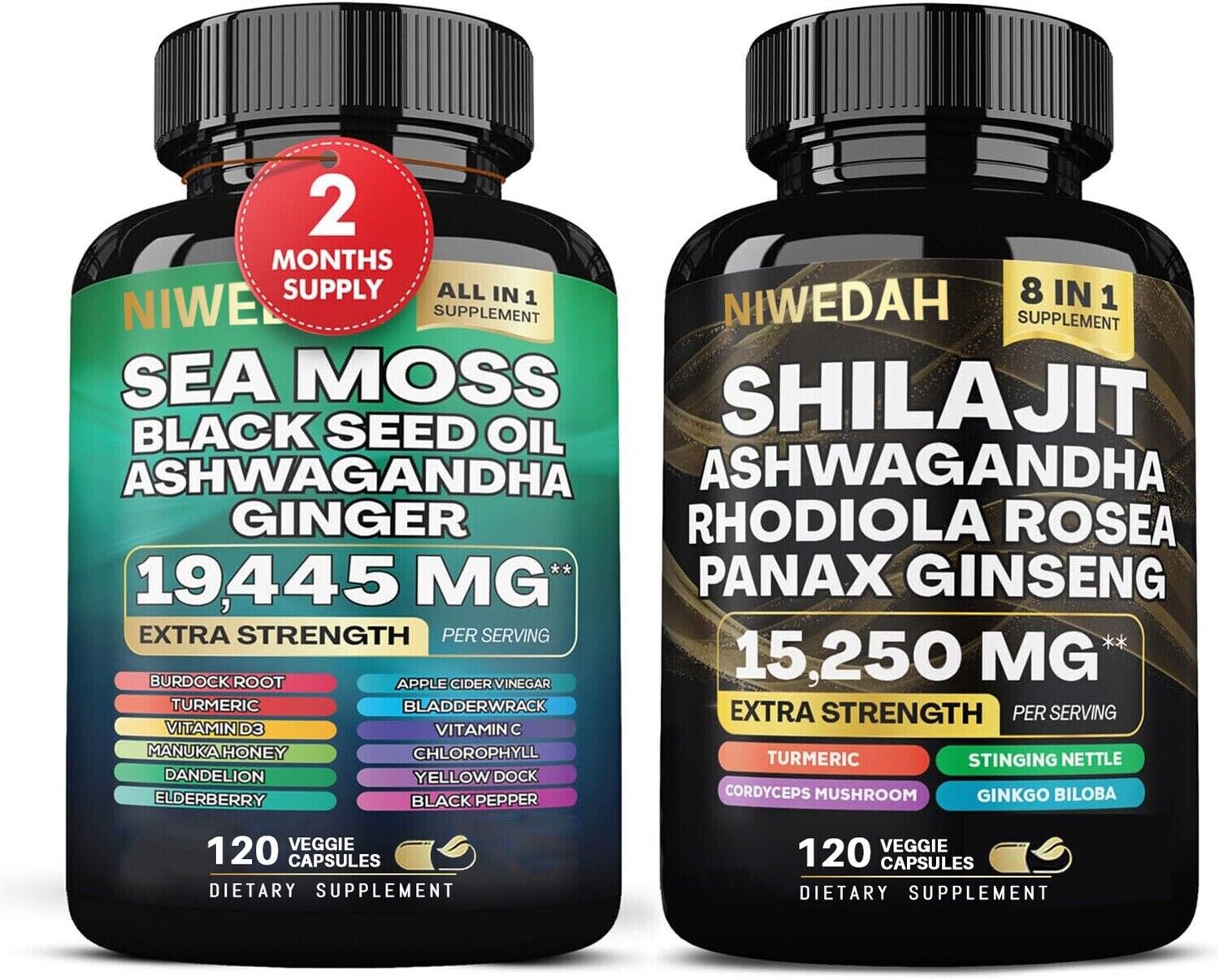 Dynamic Vitality Bundle - Sea Moss Multivitamin & Shilajit Power Combo