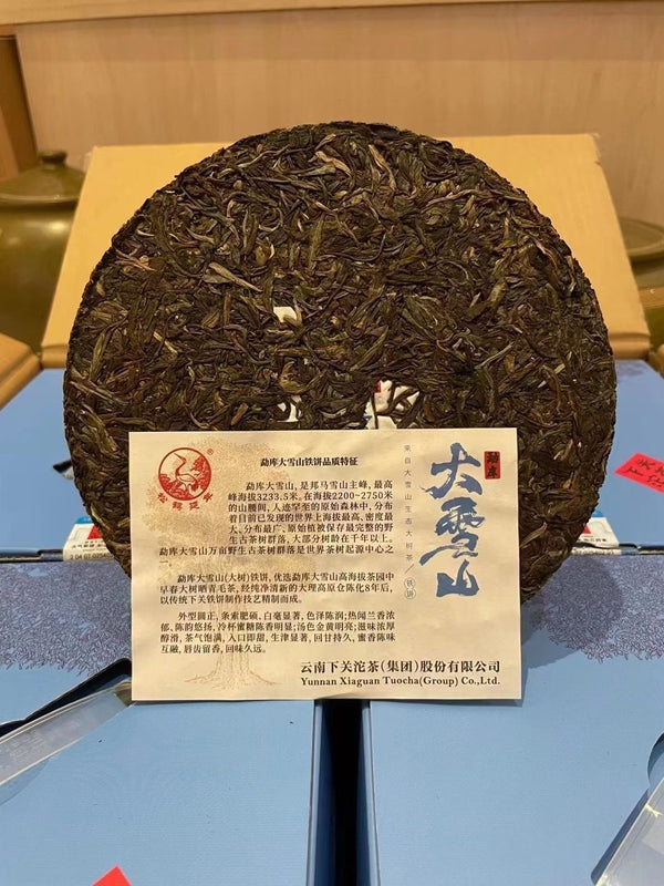 Xiaguan Mengku Big Snow Mountain Discus Big Tree Pu'er Puer Raw Tea 357g