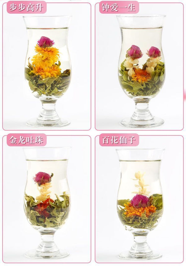 18pcs Handmade Blooming Flower Tea Blooming Tea Flowers Balls Green Tea Gift Box