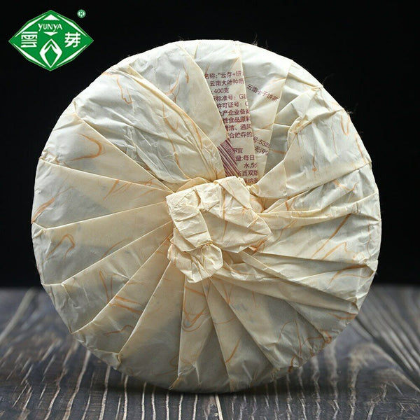Puwen Ripe Pu-erh Tea "Yunya Jin Yun" Yun Nan Qi Zi Shu Puer Tea Cake 400g
