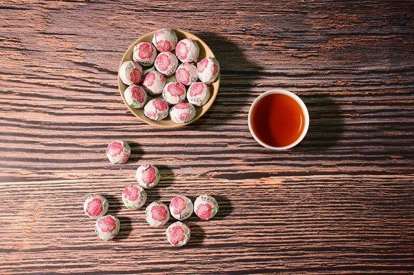 Yunnan Puer Tuo Red Rose Pu Erh Flower Flavor Mini Tuo Cha Ripe Pu'er Tea 500g