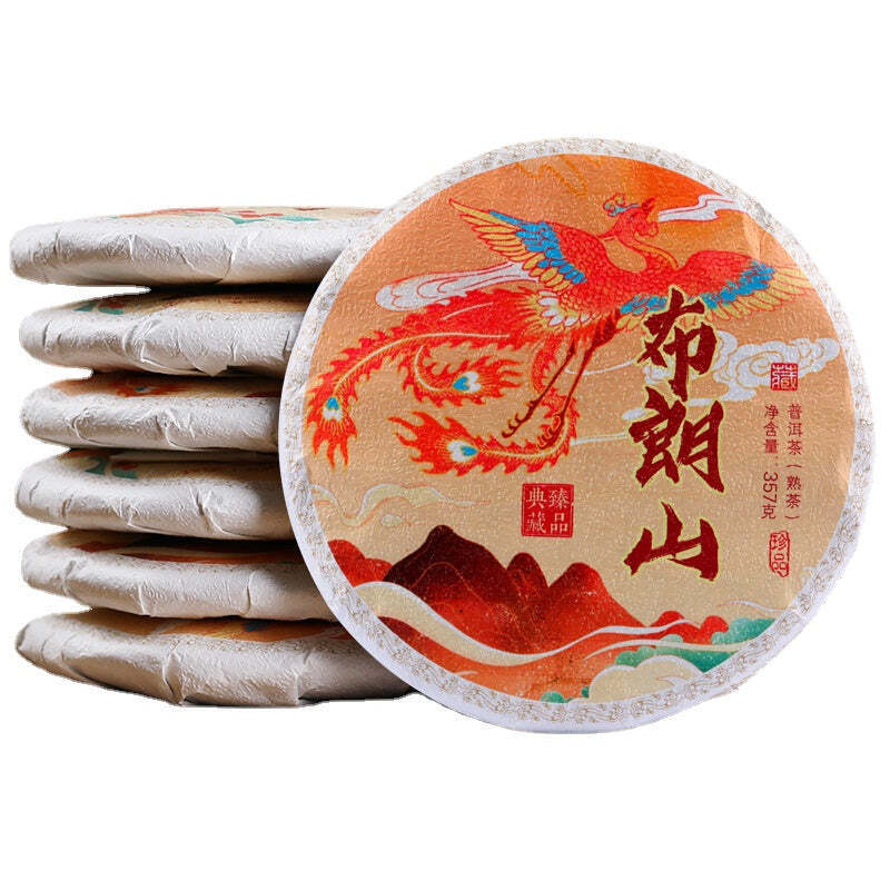 357g Bulang Mountain Ripe Puerh Tea Cake Yunnan Ancient Tree Pu-erh Cooked Tea