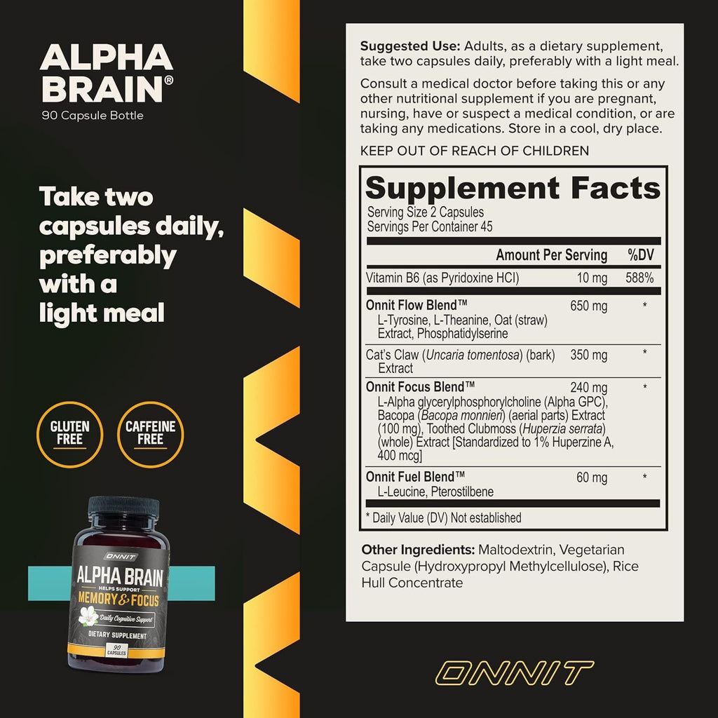 Alpha Brain Memory & Focus - 120 Capsules, Exp. 2026