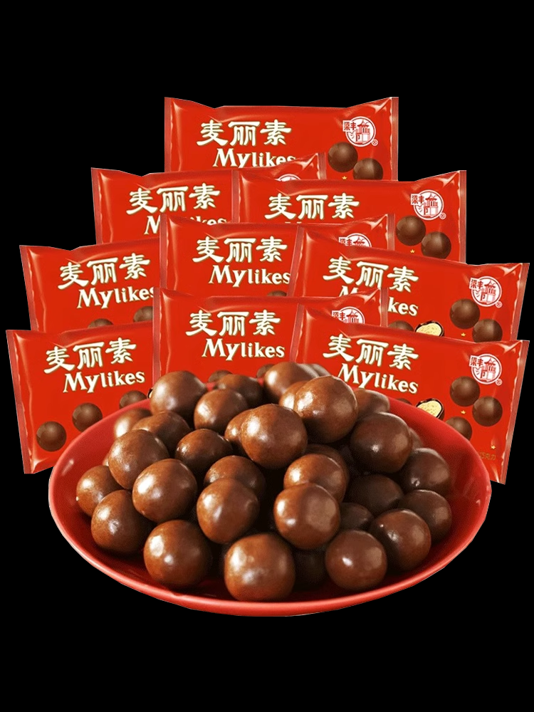 Liangfeng Mylikes Chocolate Chinese Snack Food 24 Bags x 25g 梁丰麦丽素夹心巧克力零食 Secondary image