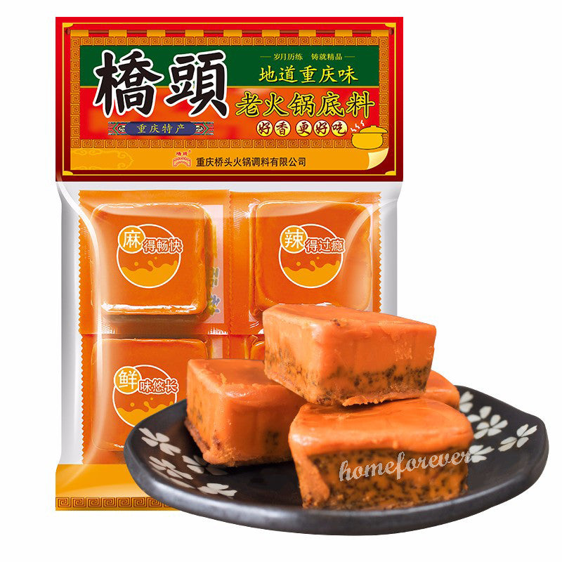 360g Qiaotou Spicy Hot Pot Base Mini Huoguo Chinese Food 桥头单人火锅底料宿舍夜宵 麻辣醇香 内含4小块