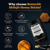 Better Alt Pure Himalayan Shilajit Sticks with Organic Honey, Naturally Sweeter
