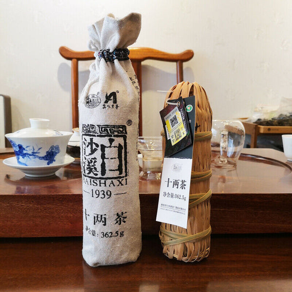 362.5g Baishaxi Shi Liang Cha Hua Juan Hei Cha Dark Tea Black In Bamboo Basket