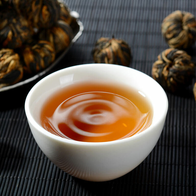 TeaSupreme Yunnan Black Tea Dianhong Dragon Pearl Dian Hong Ball Buds 250g Tin