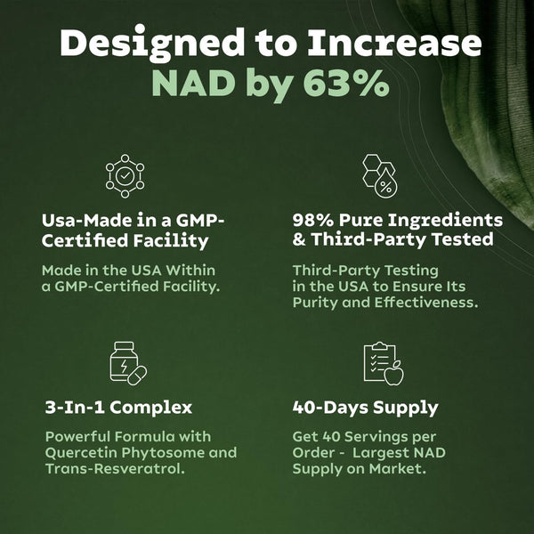 NAD+ Supplement Energie, Fokus Booster Nicotinamid Ribosid