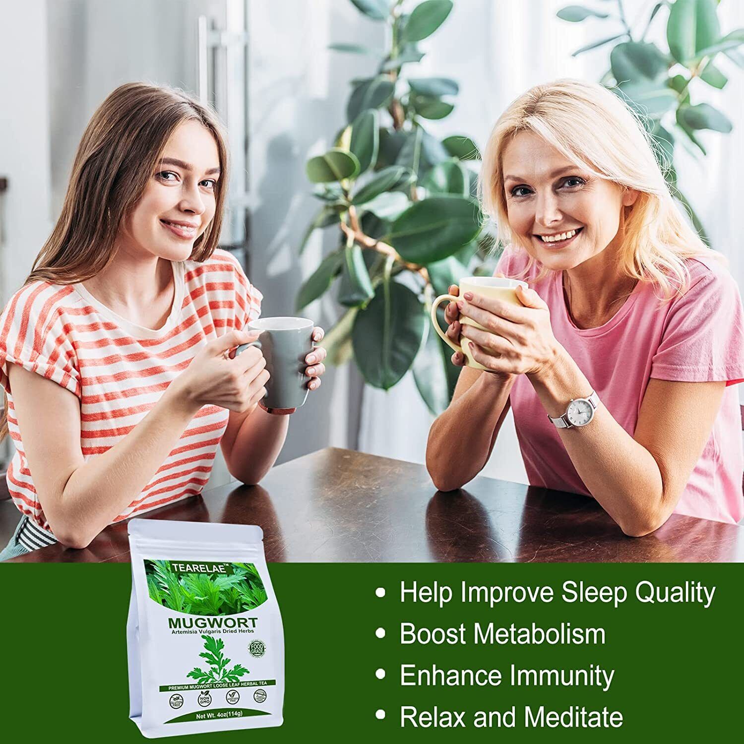 TEARELAE Mugwort Herb Dried Leaves Mugwort Tea - Non-GMO Herbs 114g