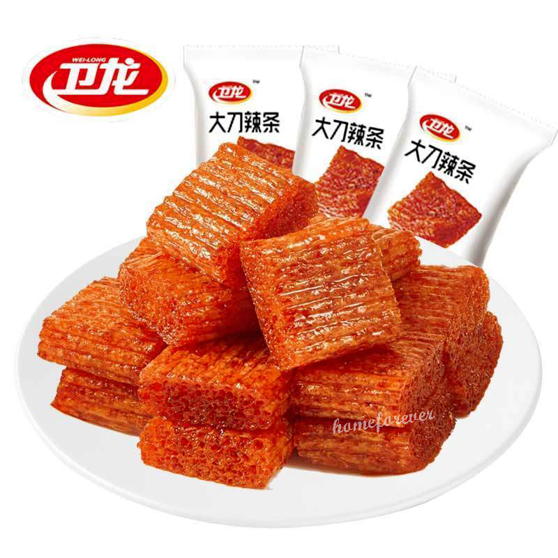 200g Weilong Chunk Hot Strips Slice Latiao Chinese Weilong Snack 卫龙大刀辣条 Secondary image
