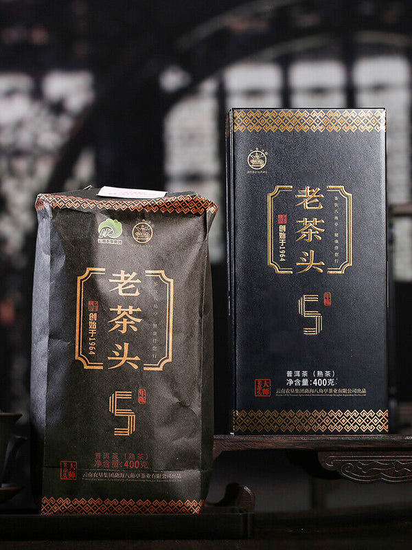 LAO CHA TOU * Ba Jiao Ting Pu-erh Pu'er 5 Years Aged Puer Tea 400g Ripe Cha