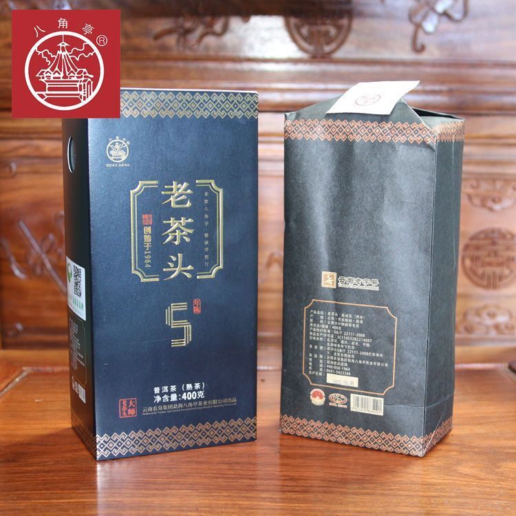 LAO CHA TOU Ba Jiao Ting Old Tea Head 5 Years Aged Puer Tea 400g Ripe Cha