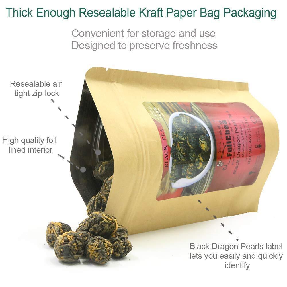 TeaFullChea Black Dragon Pearl Tea - Special Yunnan Black Tea 113g