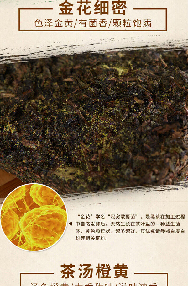 300g Yiyang Anhua Dark Tea Hunan Fu Tea Fucha Special Made  Hei Cha Fu Brick Tea