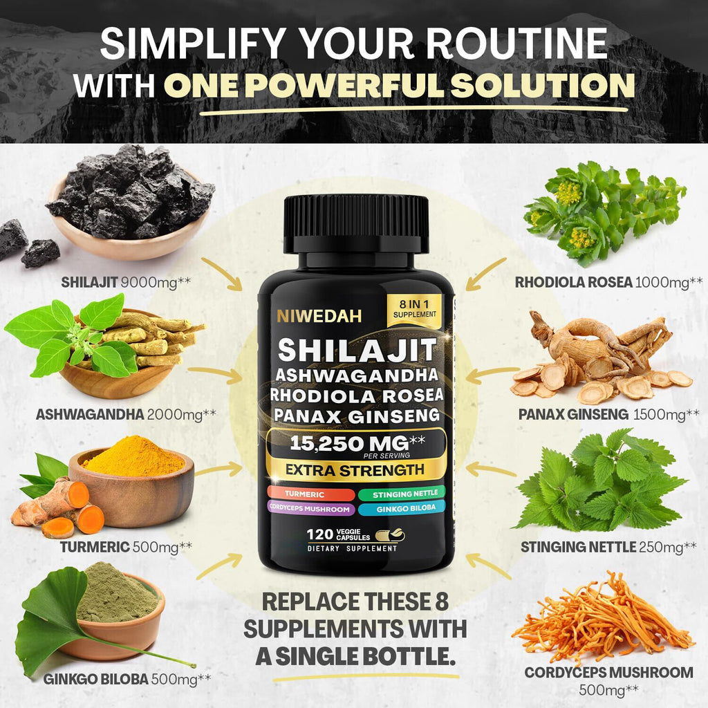 Dynamic Vitality Bundle Sea Moss Black Seed Oil 120 Veggie Capsules+Shilajit