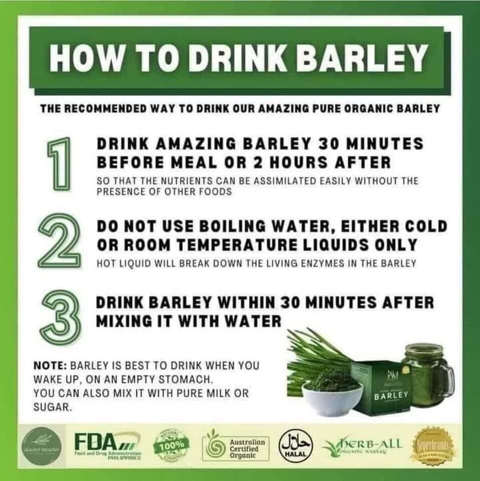 2 Boxes PURE ORGANIC BARLEY POWDERED DRINK MIX