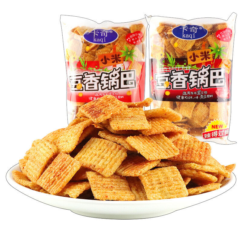 210g*3bags various flavors of Xiaomi bean flavored rice crust snacks 小米豆香锅巴粗粮脆 Main image