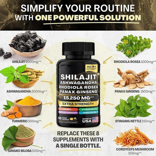 Sea Moss Bundle Black Seed Multivitamin & Shilajit Power Combo Kidney health