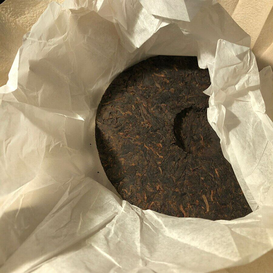 Gao Shan Qiao Mu Shu Puer Yunnan Seven-seed Cake Tea Ripe Puer Tea 357g