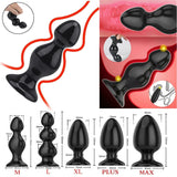 G-Spot Dildo Pull Beads Sucker Large Advanced Sex Toy Anal Butt Plug Huge 5 Size