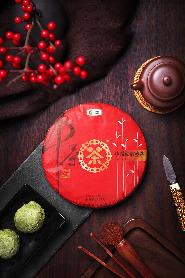 COFCO CHINATEA Hongyun Sping Bud Ripe Puerh Shou Cha Pu'er Puer Tea 357g/12.59oz