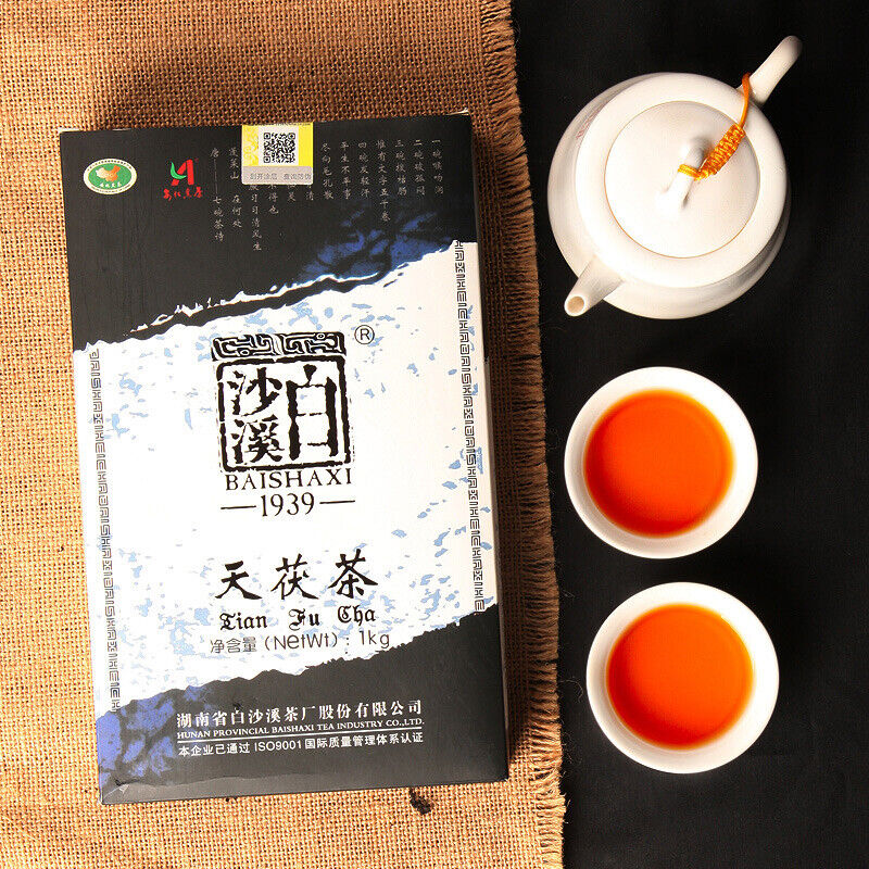 BAI SHA XI Tian Fu Cha Anhua Dark Tea Golden Flowers Fucha Brick Fu Zhuan 1000g Secondary image
