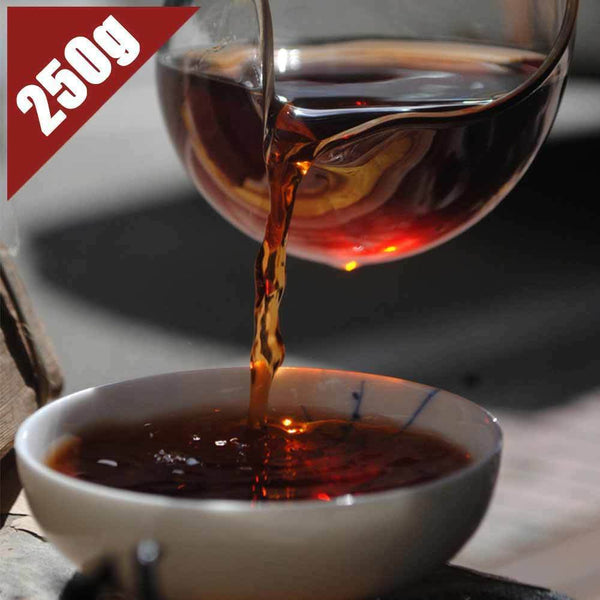 2008 Menghai 7562 Ripe Puer Chinese Shu Pu'er Brick Pu-erh 250g Bamboo Leaf Pack